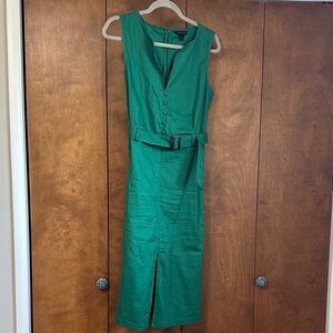 Green Linen Blend Banana Republic Dress